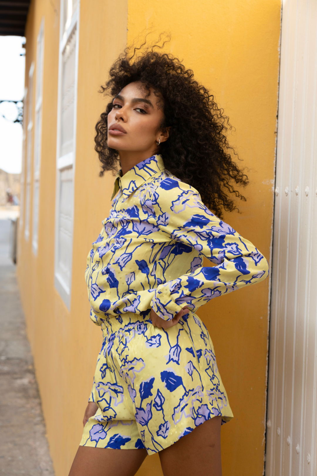 french riviera silk set shirt shorts set